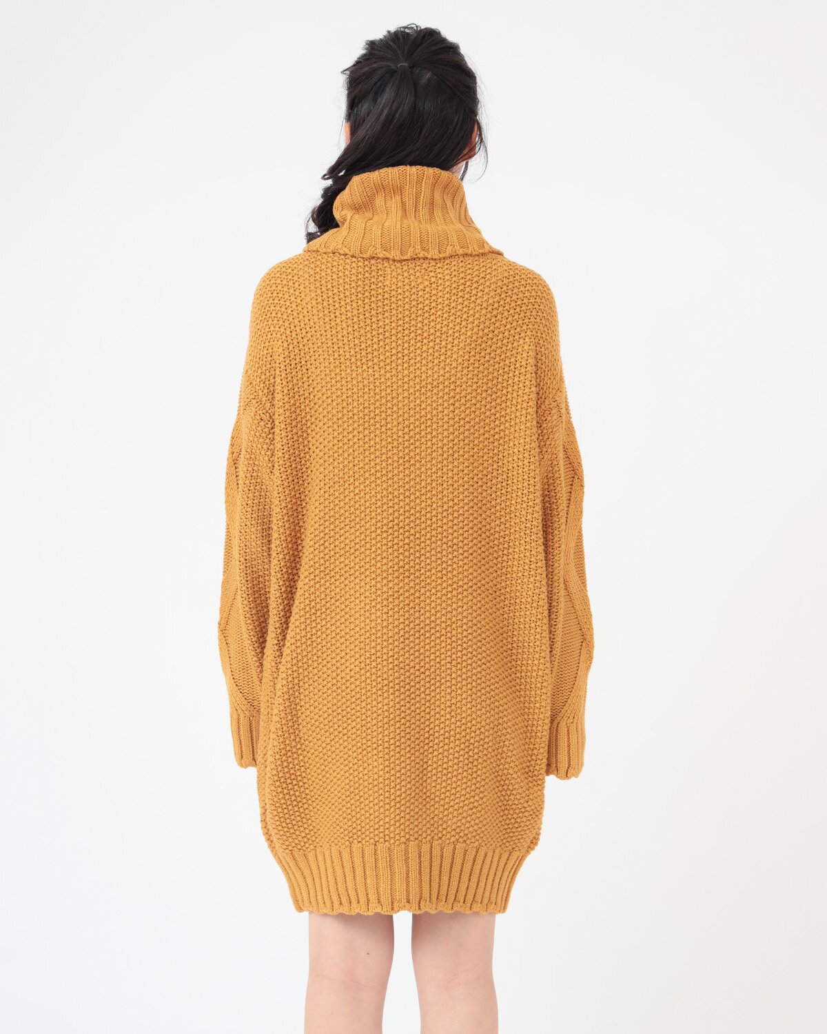 chinese dress ladies High-neck long-sleeved loose knit dress – Lovenne main image 0
