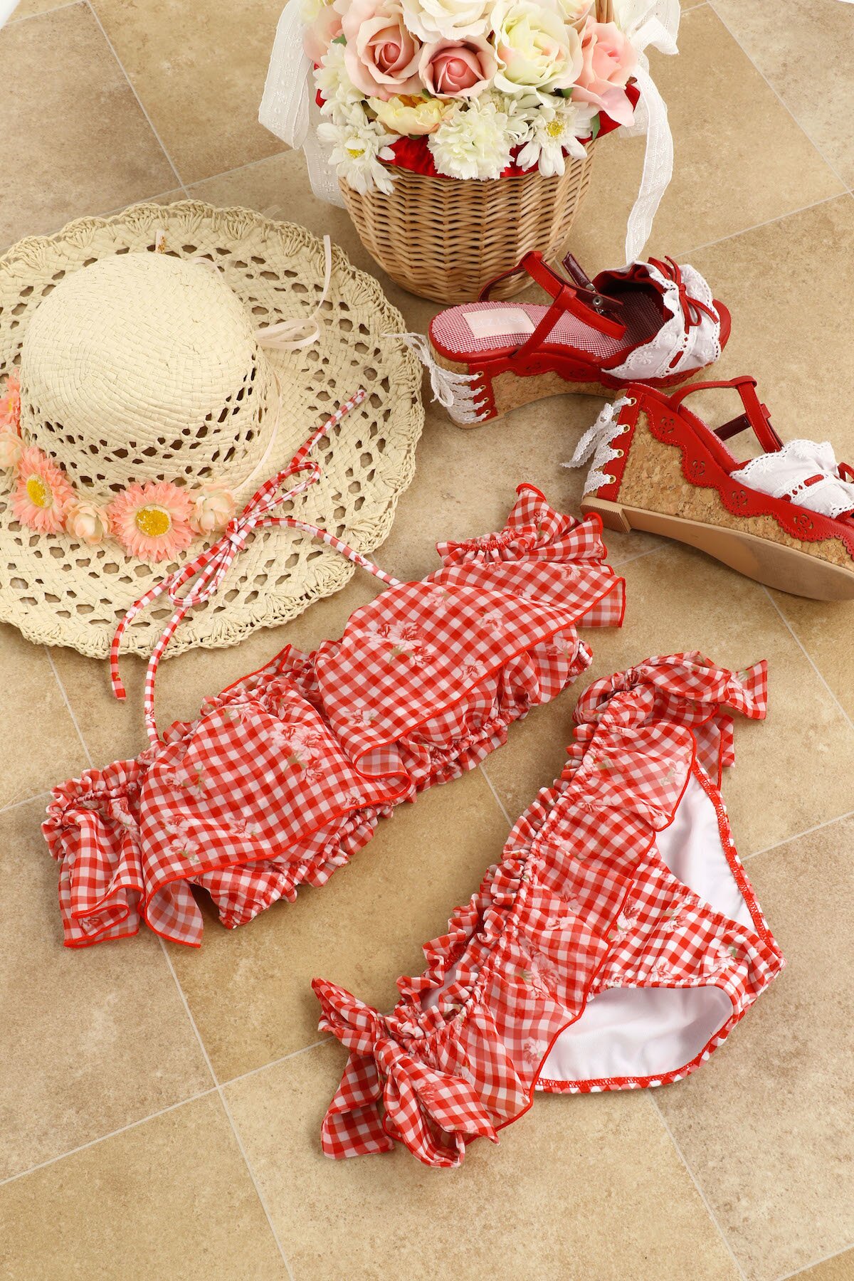 LIZ LISA Gingham Flower Bikini - Tokyo Otaku Mode (TOM)