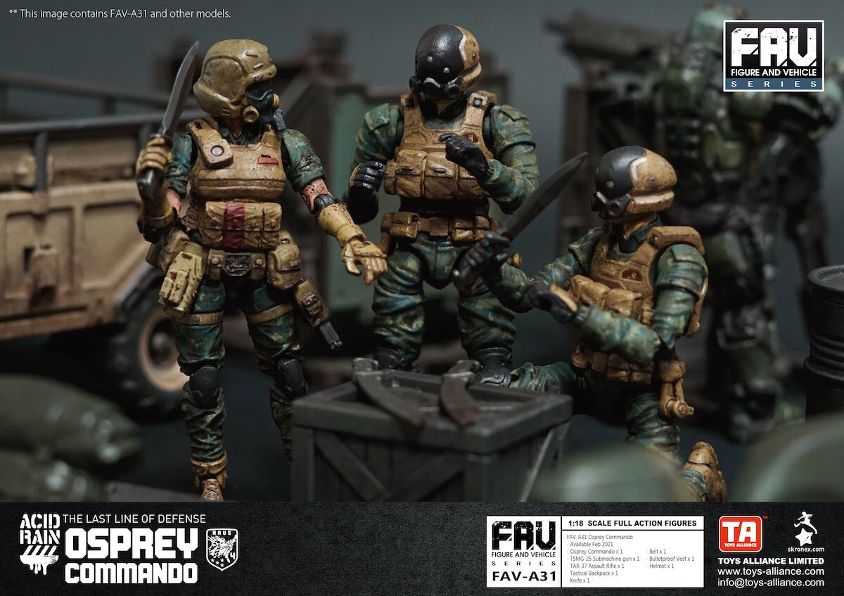 FAV-A31 Acid Rain Osprey Commando 1/18 Scale Action Figure: Toys