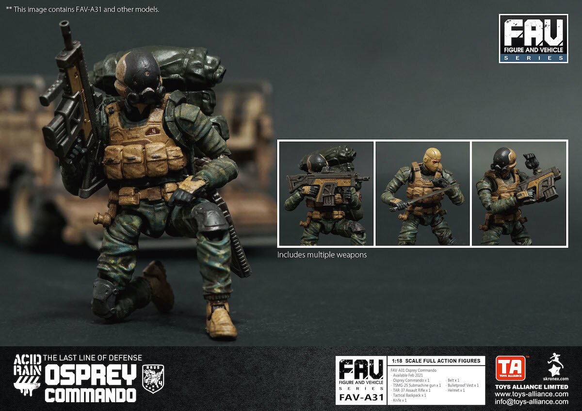 FAV-A31 Acid Rain Osprey Commando 1/18 Scale Action Figure: Toys