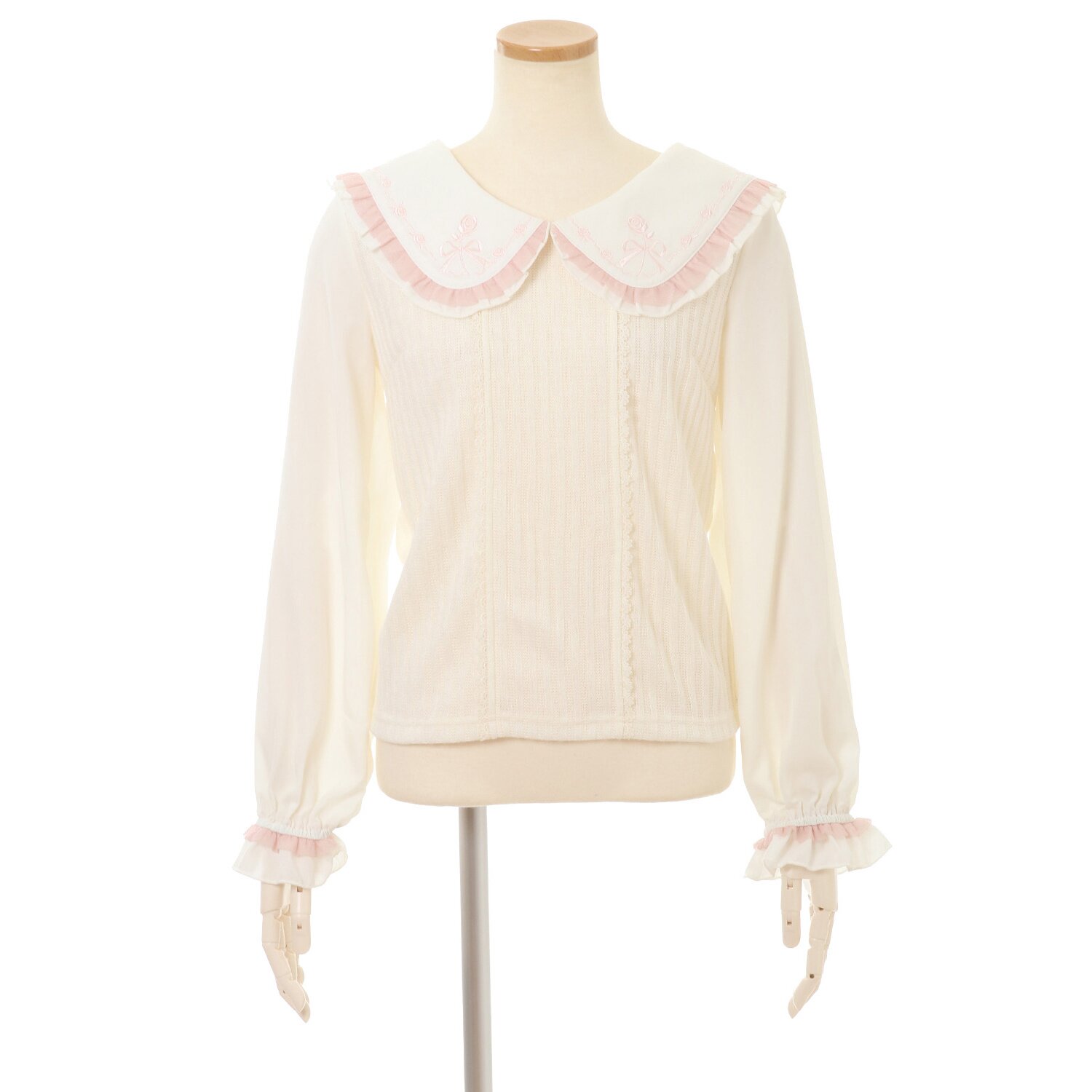 LIZ LISA Embroidered Rose Ribbed Top: LIZ LISA - Tokyo Otaku Mode (TOM)