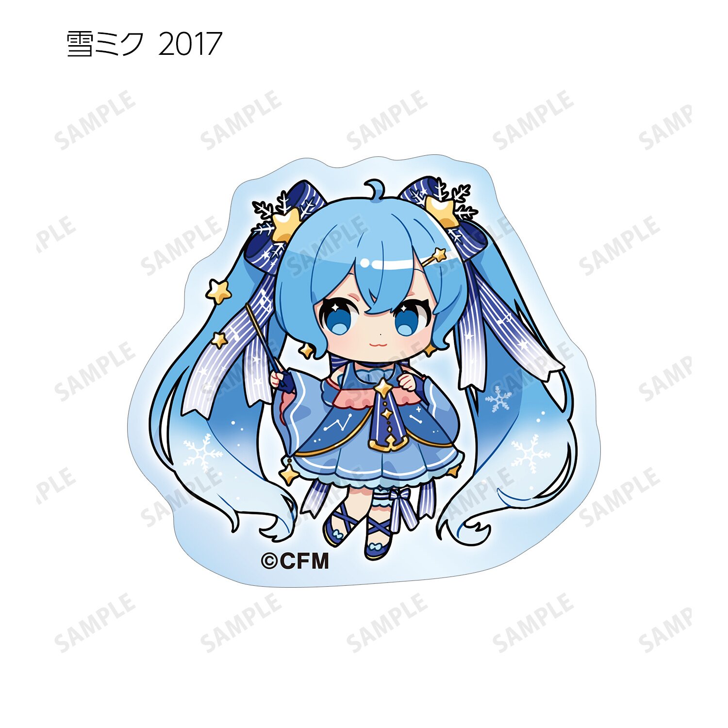 Snow Miku 2024 Art by Binchou Maguro Trading Acrylic Sticker