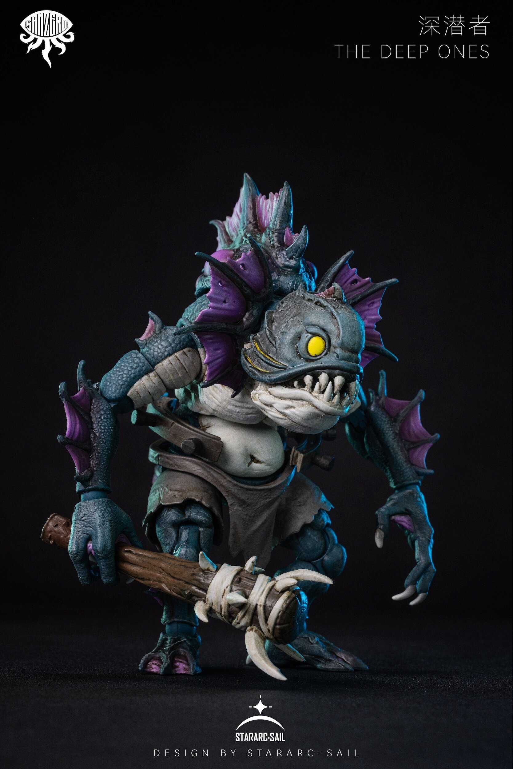 SF・ファンタジー・ホラー HARDCORE TOYS DEEP ONES BLUE San Zero Series The Deep Ones (Purple) Action Figure