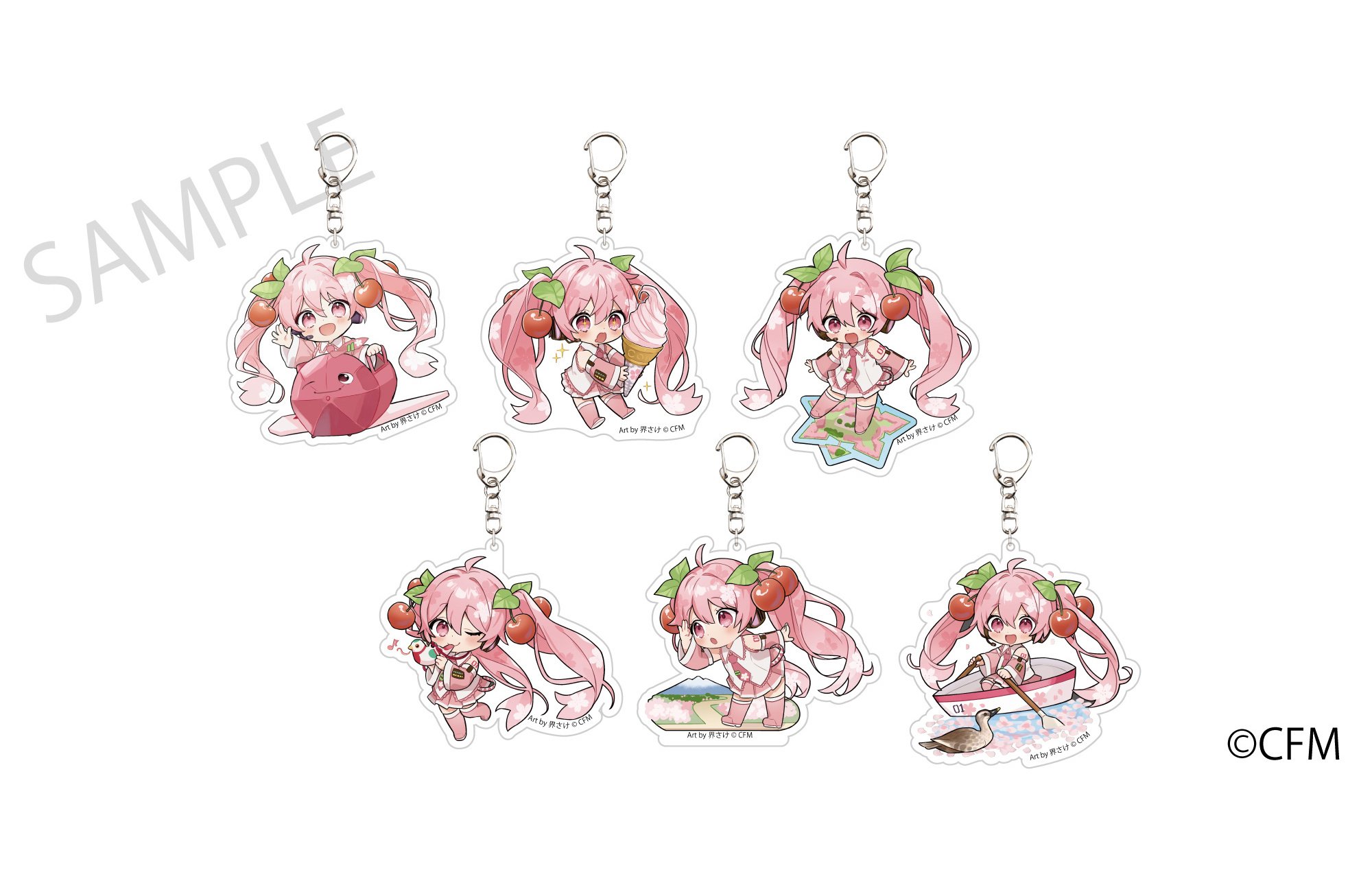 Sakura Miku x Hirohako 2024 Die-cut Acrylic Keychain - Tokyo Otaku