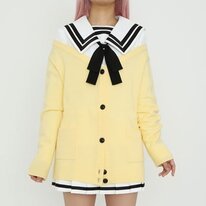 Kimi to Kanojo to Kanojo no Koi Mukou Aoi Miyuki Sone White Black School  Uniform Yellow