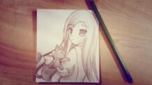 Anime Girl with Cat