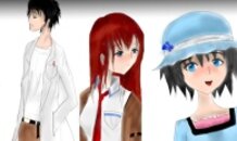 steins gate Rintarou Okabe, Kurisu Makise, Mayuri Shiina