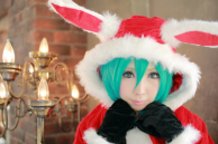 Santa cosplay Hatsunemiku