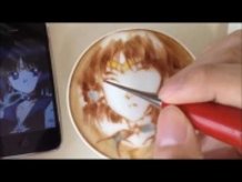 Latte Art Video of Sailor Saturn