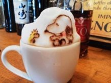 3D Latte Art "Snoopy and Woodstock"