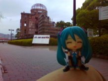 Miku can't hold back her tears at the Hiroshima Peace Park