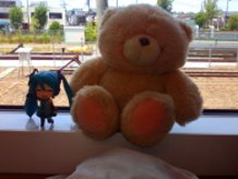Miku and her friend Pepper-chan on the train.