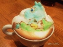 Moomin and Snufkin in 3D latte art