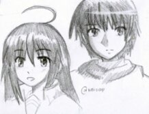 Sketch dump: Shana and Yuji
