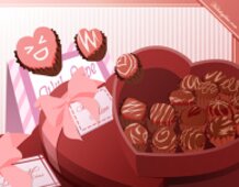 February: Choco and Hearts