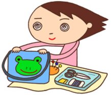 Elementary schoolchild cute eye - Home economics