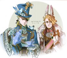 mad hatter and white rabbit