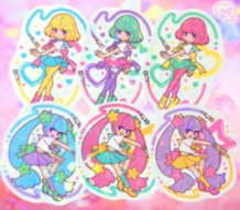 Magical Lip Girls Hologram Clear Stickers