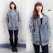 DOKUGA / Tweed Cocoon Jacket [DOROHEDORO]