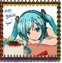 Miku Hatsune's happy birthday draw