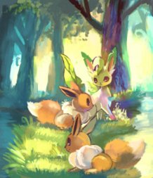 Eevee and Leafeon