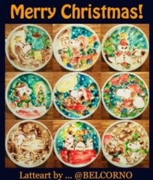 Christmas Ver. Snoopy Latte Art