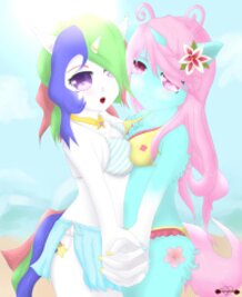 Pixel and Ice Lily art trade 