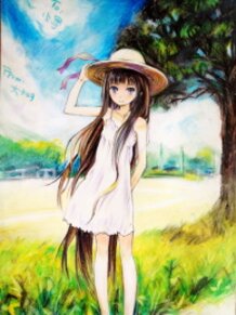 Alice with  tree in the sunshine