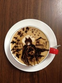 latte art~BAT MAN~