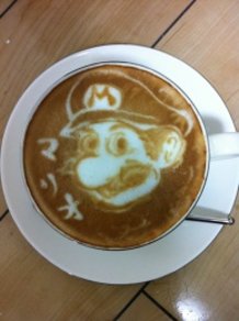 Nintendo characters Latte art!