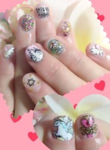 Sailor Moon Chibiusa Nails!!!!