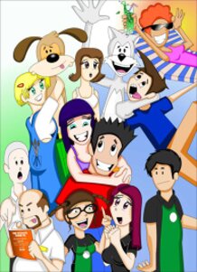 Friends in Square Places group photo