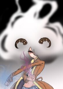 angry girl with horn