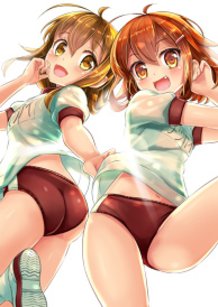 KanColle: Ikazuchi & Inazuma in Gym Shorts