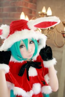 Santa cosplay Hatsunemiku