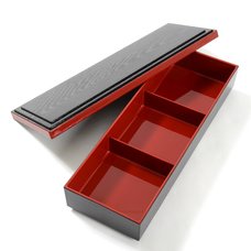 Traditional Black & Red Long Bento Box