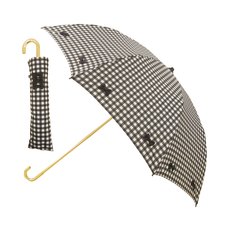 pink trick Gingham Check & Ribbon Collapsible Umbrella (Rain/UV Protective)