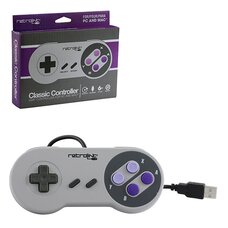 RetroLink USB Compatible SNES Classic-Style Wired Controller for PC and Mac
