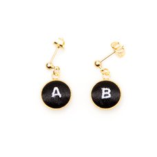 A/B Button Earrings
