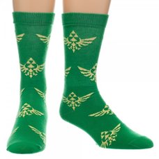 Nintendo Zelda Toss Print Green Crew Socks