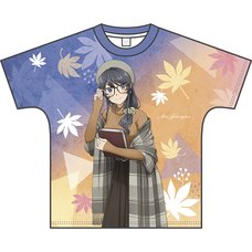 Rascal Does Not Dream of a Sister Venturing Out Mai Sakurajima Full Graphic T-Shirt Outing Autumn & Winter Ver.