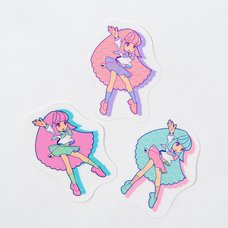 Pastel Girl Clear Sticker Set w/ Rhinestones