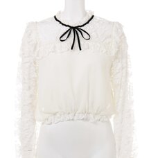 Swankiss Rose Frill Lace Top