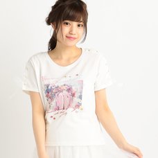 LIZ LISA Lace-Up Sleeve T-Shirt