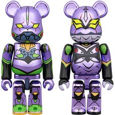 BE@RBRICK Evangelion: 3.0+1.0 Thrice Upon A Time Eva Test Type-01 & Eva-13 New Color Plated Edition 2-Pack Set