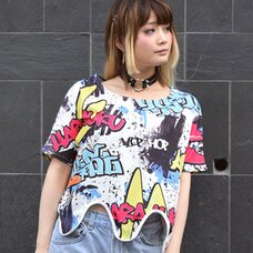 ACDC RAG Graffiti Wavy Crop Top