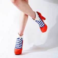 ERIMAKI SOX White x Blue Striped Socks
