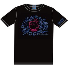 The King of Games Kirby 25th Anniversary Congratulations Black T-Shirt w/ Plush Mascot