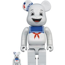 BE@RBRICK Ghostbusters Stay Puft Marshmallow Man: White Chrome Ver. 100% & 400%