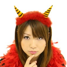 Fluffy Red Demon Horn Headband